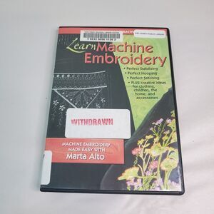 Learn Machine Embroidery: Made Easy With Marta Alto DVD Ex Library 2012 UNTESTED